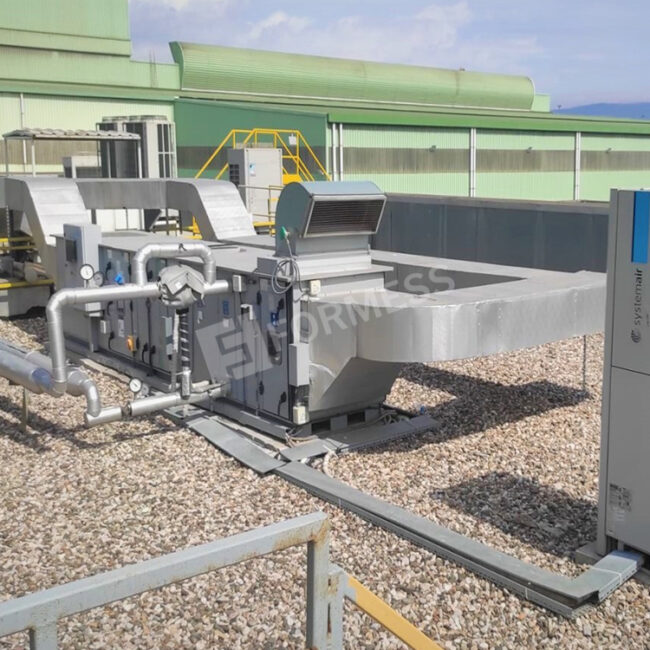 DX Klima Santrali Uygulaması, klima santrali, iklimlendirme sistemi, enerji verimli klima, havalandırma uygulaması, endüstriyel klima, HVAC, tesis iklimlendirmesi, sistem verimliliği, mekanik uygulama,