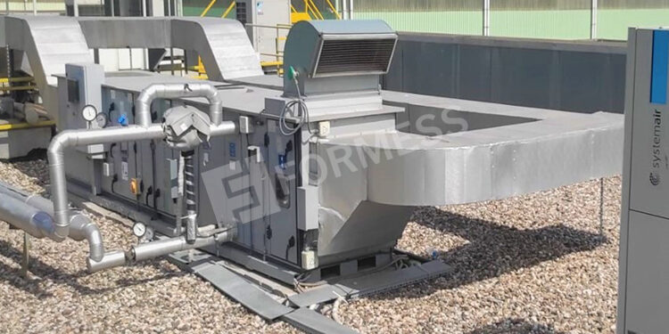 DX Klima Santrali Uygulaması, klima santrali, iklimlendirme sistemi, enerji verimli klima, havalandırma uygulaması, endüstriyel klima, HVAC, tesis iklimlendirmesi, sistem verimliliği, mekanik uygulama,