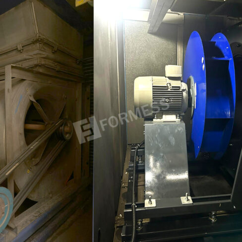 Kayış Kasnaklı Akuple Fan Dönüşümü, fan dönüşümü, enerji verimli fan, fan revizyonu, endüstriyel fan, mekanik dönüşüm, bakım maliyeti azaltma, havalandırma sistemi, fan performans artırma,