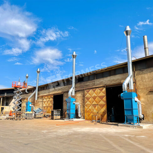 Taşlama ve Kumlama Hatları Lokal Toz Toplama Sistemi, lokal toz toplama, taşlama tozu emişi, kumlama tozu toplama, endüstriyel toz kontrolü, üretim hattı toz emişi, atölye toz tahliye, metal işleme toz sistemi,