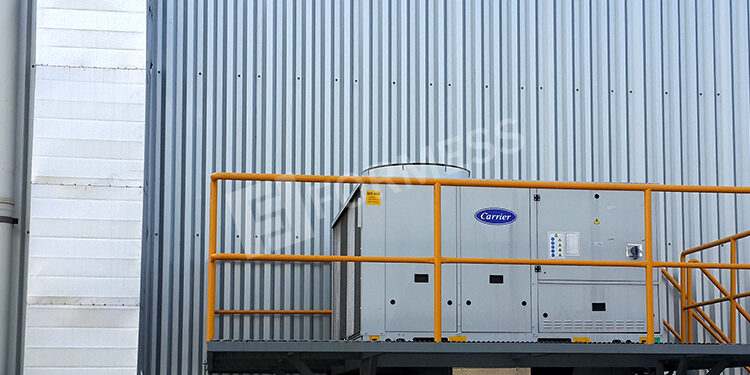 Boya Stok Deposu Rooftop Klima Uygulaması, boya stok deposu rooftop klima, boya deposu iklimlendirme, endüstriyel rooftop klima sistemi, exproof boya deposu klima, solvent boya stok alanı soğutma, boya kimyasal depo havalandırma, Formess rooftop klima uygulaması,